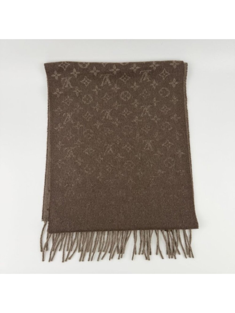 Louis Vuitton Echarpe Monogram Gradient Cashmere Brown Vintage - Picture 2 of 11
